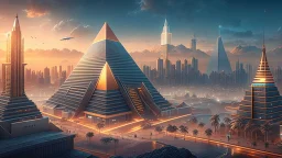 Cyberpunk cityscape, endless cyberpunk cityscape, cyberpunk pyramid