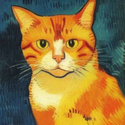 Portrait of a cat by Van Gogh