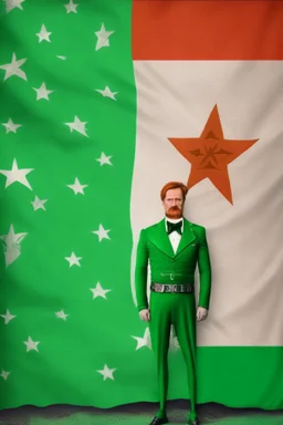 Conan O'Brien "Esperanto flag in background". Green-flag-with-white-star. Green flag in background