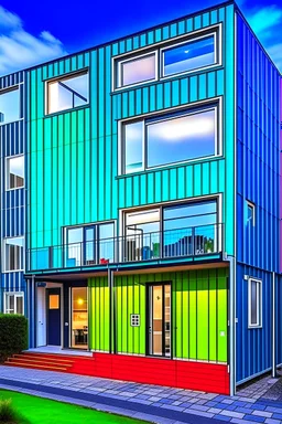 A three story house built from shipping containers