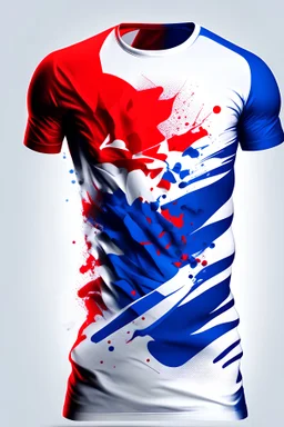 Design T-shirt for running players inspired by red and blue and white colour