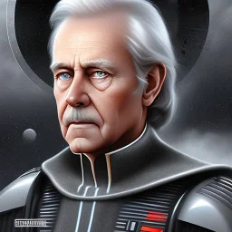 Grand admiral, gray hair, blue eyes, cold and heartless, star wars