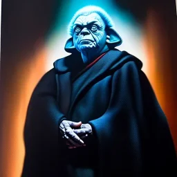 Ultra detailed fullbody Portrait in oil on canvas of Darth Sidious merges Yoda ,intense stare,extremely detailed digital painting, extremely detailed face,crystal clear Big eyes, mystical colors ,perfectly centered image, perfect composition, rim light, beautiful lighting,masterpiece,8k, stunning scene, raytracing, anatomically correct, in the style of robert e howard and Ken Kelley and Ohrai Noriyoshi and Simon Bisley and tomzj1