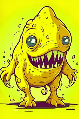 mythic monster, yellow, cartoon style