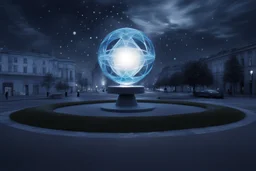 статуя на улице, Шар как атом/молекула: Сделать поверхность шара похожей на модель атома или молекулы, используя геометрические формы, светящиеся элементы или проекцию. . Для этого можно использовать различные геометрические формы, такие как круги, треугольники, шестиугольники и т. д., чтобы создать абстрактное изображение структуры атома или молекулы. Кроме того, возможно использование светящихся элементов, чтобы придать статуе особую магическую атмосферу и привлечь внимание прохожих ночью.