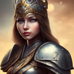 portrait of a warrior with godddes beautiful girl themed armour. extremely detailed. dslr. 100 mm lens, perfect position,hyperphotorealistic, unreal engine