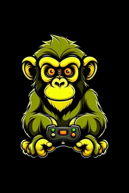 make a YouTube channel logo of a monkey with an Xbox controller