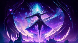 It is a paradox of delicate fantasy and formidable technology, its silhouette pulsing with extraordinary power yet draped with cosmic elegance. Capture this enigma, this tamer of untamed galaxies, through the prism of Matthews' fantastical style."