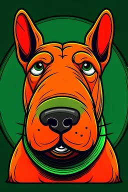 portrait of bull terrier in scooby doo theme