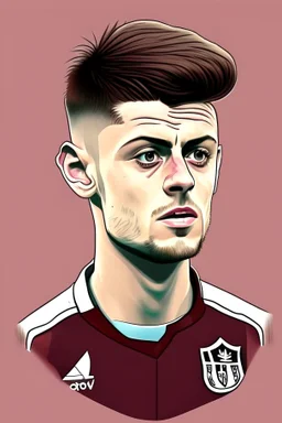 Aaron Cresswell English football player cartoon 2d