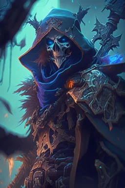 lich hunter from warhammer, anime style, depth of field, nvidia graphics, lightrays, trending art, movie poster