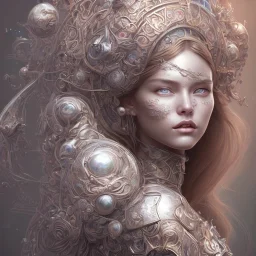 fantasy magic, intricate, sharp focus, illustration, highly detailed, digital painting, concept art, artgerm and paul lewin and kehinde wiley, masterpiece sexy lips with a smile Celtic lady body flowers head silver bright rain lady outer space pretty, pink blue