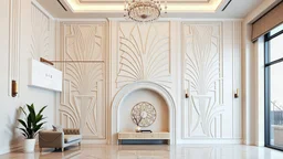 art deco style wall designs for multiplex double height