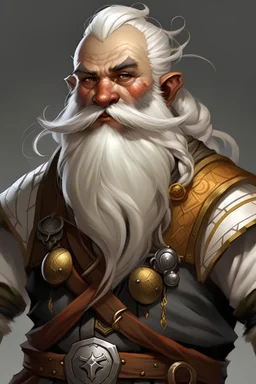 Dnd Dwarf Duergar Male White hair Beard Pirate