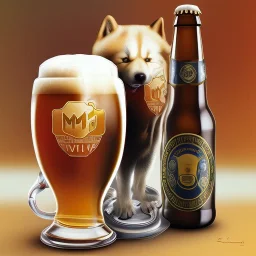 Doge, shiba inu, drinking weisbier, german beer