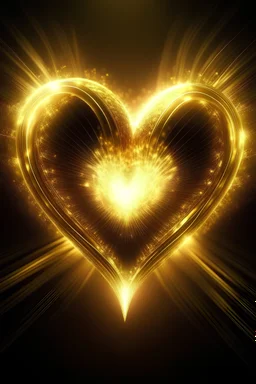 Create an image of a golden heart with a golden glow radiating around the heart
