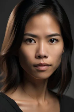 Realistic portrait shot of a half Japanese and half Filipino female model