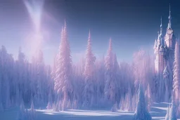  white and gold crystal castle，waterfall, winter snow flakessnow, northern Lights, full of details, smooth, bright sunshine，soft light atmosphere, light effect，vaporwave colorful, concept art, smooth, extremely sharp detail, finely tuned detail, ultra high definition, 8 k, unreal engine 5, ultra sharp focus