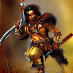 BARBARIAN SWORD AND SHIELD MEXICAN WARRIOR