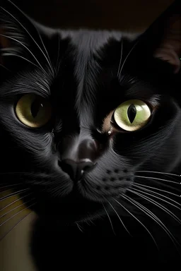 Scary Black cat with white around eyes pfp
