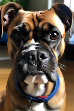 Boxer has stubble