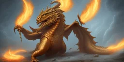 dragon god thunder fighting a dragon fire god