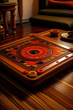 carrom board in orange palette