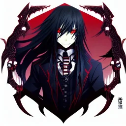 portrait anime vampire, long hair, Gothic, skulls, hyper detailed, intricately detailed, looking at viewer, arms behind back pose, gothic, skulls, ambiguous lines image, flat dimensional style, flat lines, rough drawing --ar 2:3