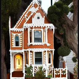 San Francisco victorian house as a gingerbread house