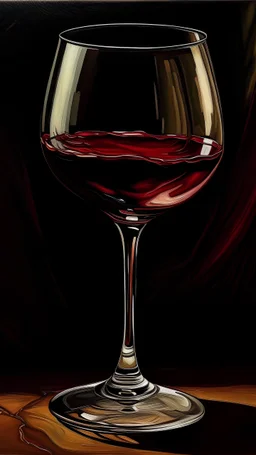 La pintura de una copa de vino