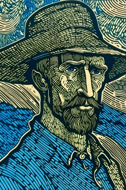 van gogh block print