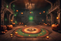 Многоуровневое подземелье. Главный зал оформлен как игровое поле с огромной рулеткой на полу, тыквами с зелёным пламенем и жуткими декорациями, смешивающими атрибутику Хэллоуина и Рождества.