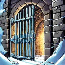 fantasy 90's tcg art frozen ice block prison