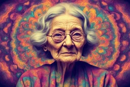 very old woman psychedelic image