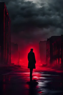 A powerful, thought-provoking image of a solitary, weary figure standing in a desolate, urban landscape. The figure, bathed in a eerie red light, seems to be contemplating the weight of their actions. The tagline 'It is a sin' is displayed prominently, evoking a sense of moral dilemma and guilt. The background features a dark, ominous sky, and the overall atmosphere is haunting and introspective