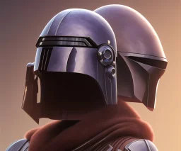 Deep Purple Mandalorian helmet, photo realistic