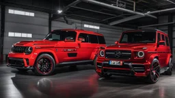 Dodge Challenger SRT Hellcat And G-class Fusion, Super Detailed, desktop wallpaper, 4K