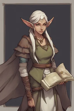 A DnD character. A Elf merchant.