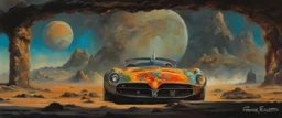 ,mugshot, Planet of the Vulcans, multicolored, large, floral designs, atmospheric, beautiful, oil painting by Frank Frazetta, 4k UHD, Photorealistic, professional quality