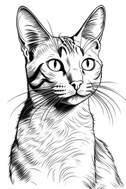 coloring image of cat white background