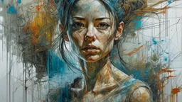 oil painting (medium), (carne griffiths:1.3), (yuko shimizu:1.2) Perfect centralization, coelho (franco)de Donnie, Standing position, beleza abstrata, Centrado, looking at the camera, Facing the camera, nearing perfection, Dynamic, altamente detalhado, liso, foco nítido, 8k, high-definition resolution, illustration, arte de Carne Griffiths e Wadim Kashin, fundo branco