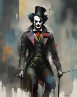 CUBIST artwork embodying the SCENE OF HARLEQUIN JOKER CLOWN ON TRAPEZE minimalistic approach, influenced by Luis Miranda, Jeremy Mann, Jeffrey Catherine Jones, blends conceptual art with elements of painting and illustration, somber tones, fragmentedsuals, shadow play, diffuse textures, abstract forms, digital painting, high conceptuality, palette inspired by Jeffrey Catherine Jones, golden ratio composition, ultra fine detail, cinematic lighting.