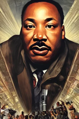 clear portrait of martin luther king having a rap battle, cottagecore!!, detroit hood background hyper detailed, character concept, full body, dynamic pose, elegant, intricate, highly detailed, digital painting, artstation, concept art, smooth, sharp focus, illustration, art by artgerm and greg rutkowski and alphonse mucha