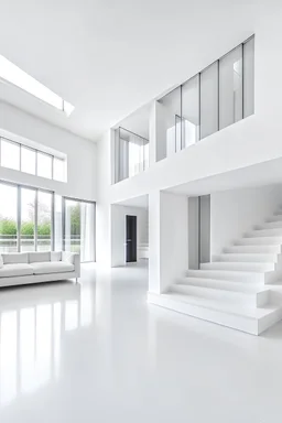 interior of a luxurious house with white interior,