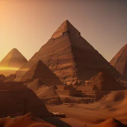 Giza Piramitleri fantasy art, shine lighting, cinematic, extremly, mist, unreal engine 5, cinematic lighting, beautiful, photorealistic, abstract