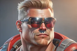 Photoreal Duke Nukem with shades