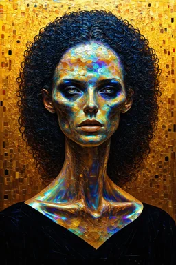 integrate the shadow side you were told wasn't good enough; Surrealism inspired by Klimt and Giger; Golden Hour; Iridescent; Controversial; Supremely Detailed