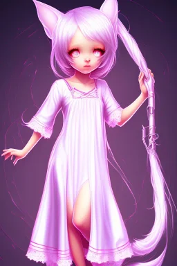 Loli wearing long nightgown