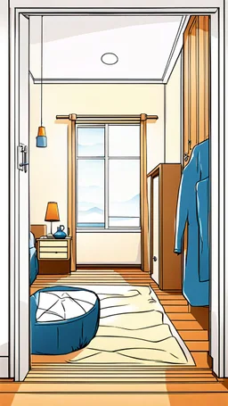 Closed bedroom door, 2D