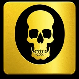 Иконка золотого дублона с черепком, минимализм